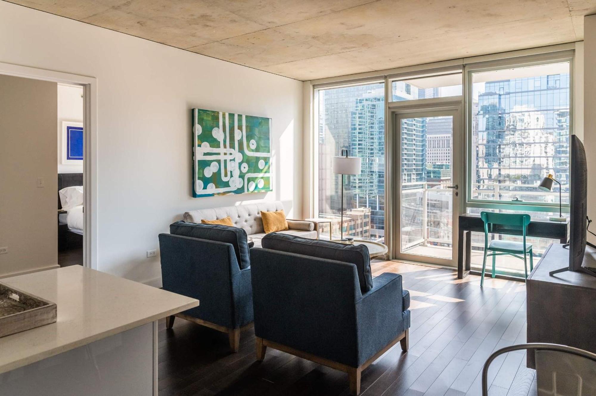 2Br Elegant Premium Suite With Balcony & Sweeping City Views Chicago Luaran gambar